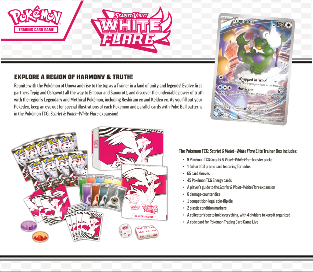 Pokémon TCG: Scarlet & Violet - White Flare - Elite Trainer Box - Reshiram