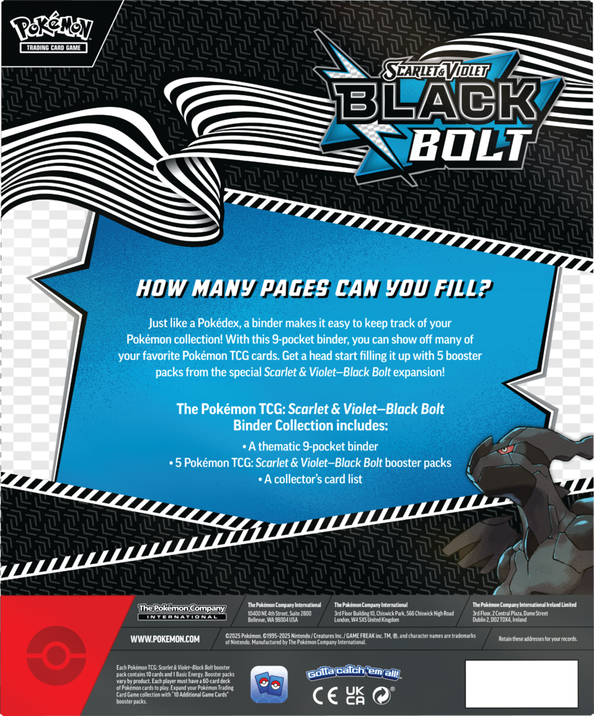 Pokémon TCG: Scarlet & Violet - Black Bolt - Binder Collection - Zekrom