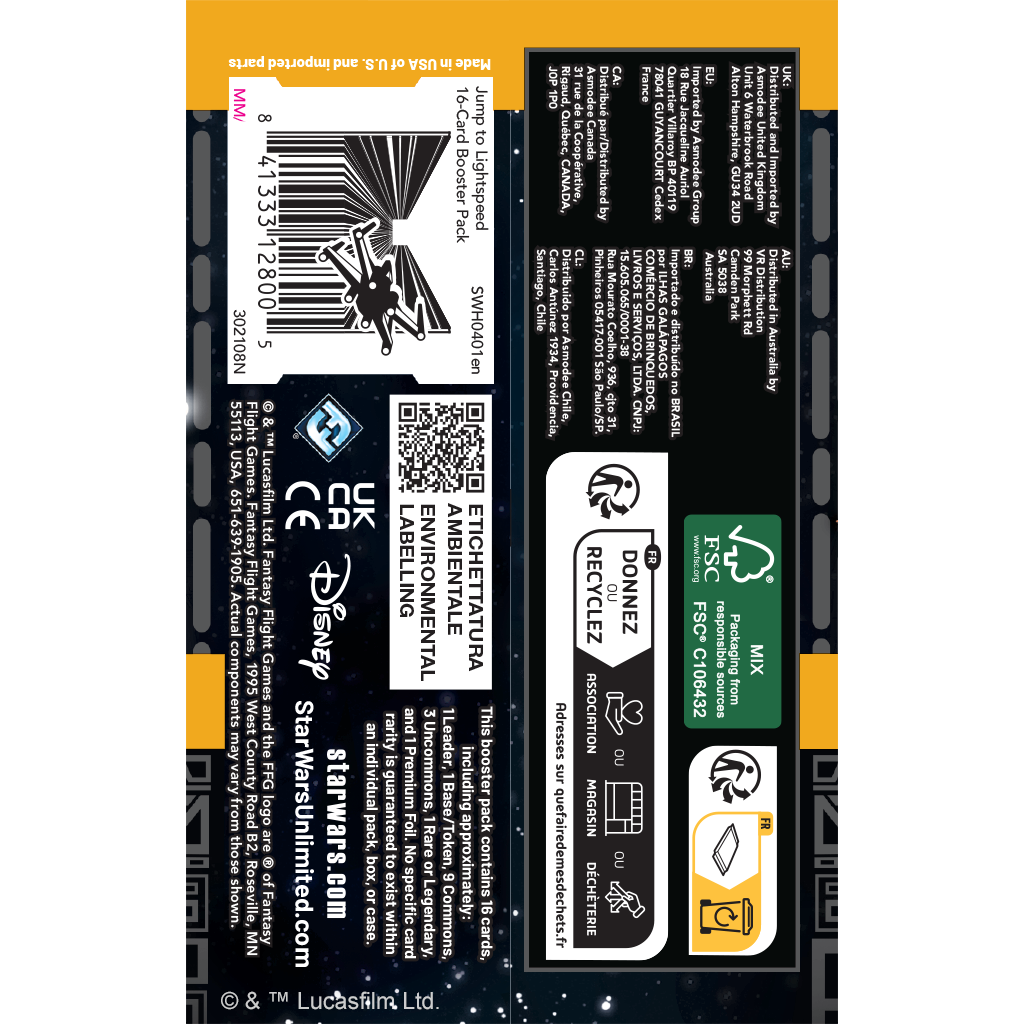 Star Wars: Unlimited - Jump to Lightspeed - Booster Pack (SWH04)