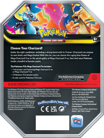 Pokémon TCG: Mega Charizard Tin - Mega Charizard - PREORDER (1 losowy tin)