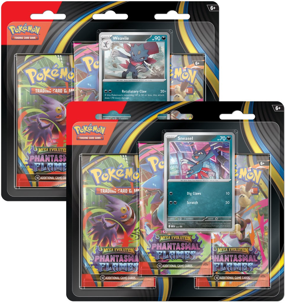 Pokémon TCG: Mega Evolution - Phantasmal Flames - 3-Pack Blister - Weavile/Sneasel - Losowy Blister - PREORDER