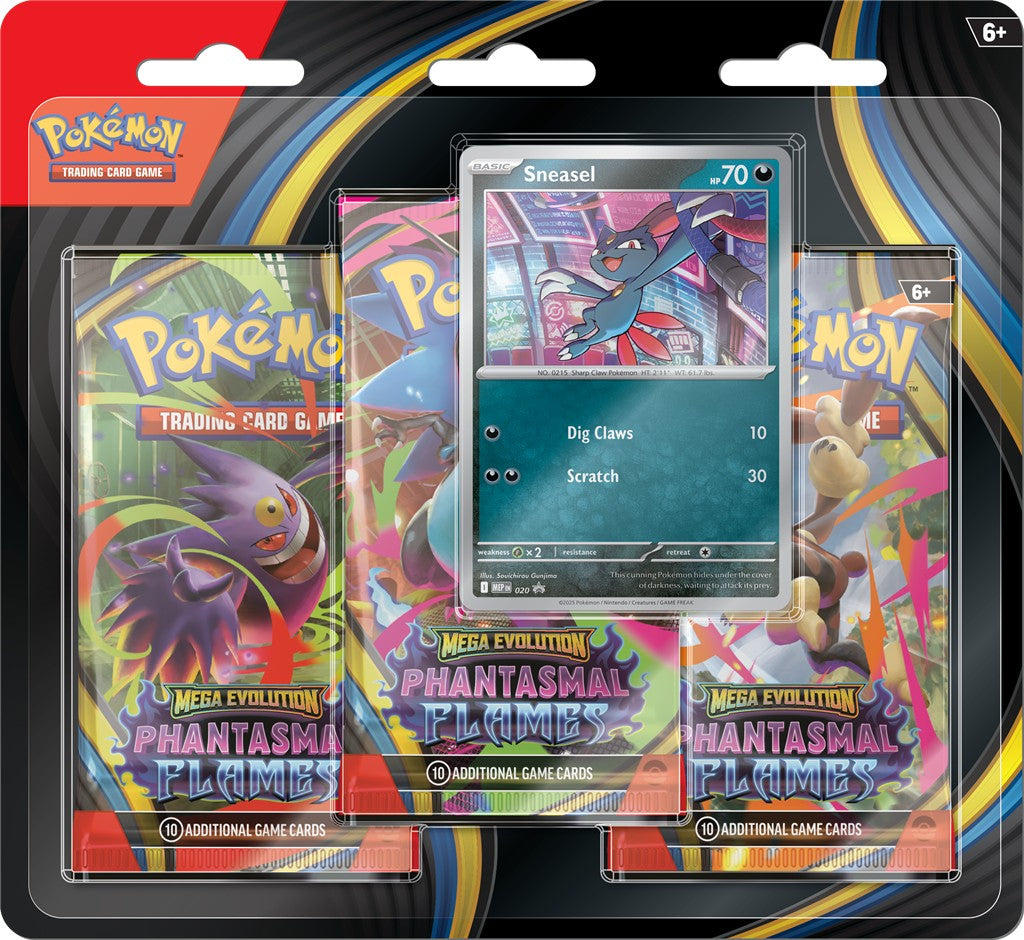 Pokémon TCG: Mega Evolution - Phantasmal Flames - 3-Pack Blister - Weavile/Sneasel - Losowy Blister - PREORDER