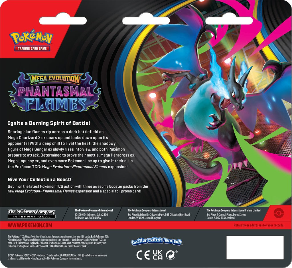 Pokémon TCG: Mega Evolution - Phantasmal Flames - 3-Pack Blister - Weavile/Sneasel - Losowy Blister - PREORDER