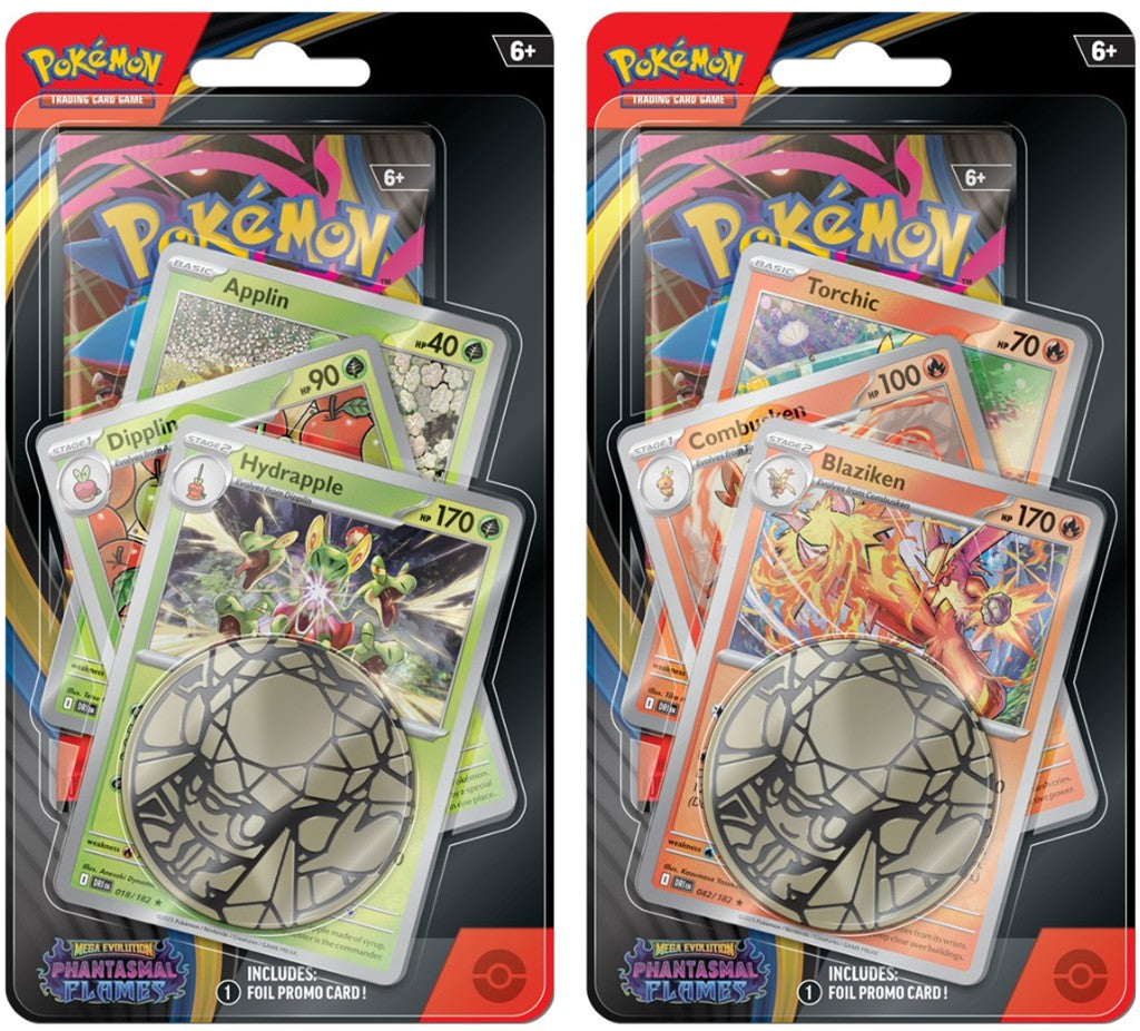 Pokémon TCG: Mega Evolution - Phantasmal Flames - Premium Checklane Blister - Blaziken/Hydrapple - 1 Losowy Blister